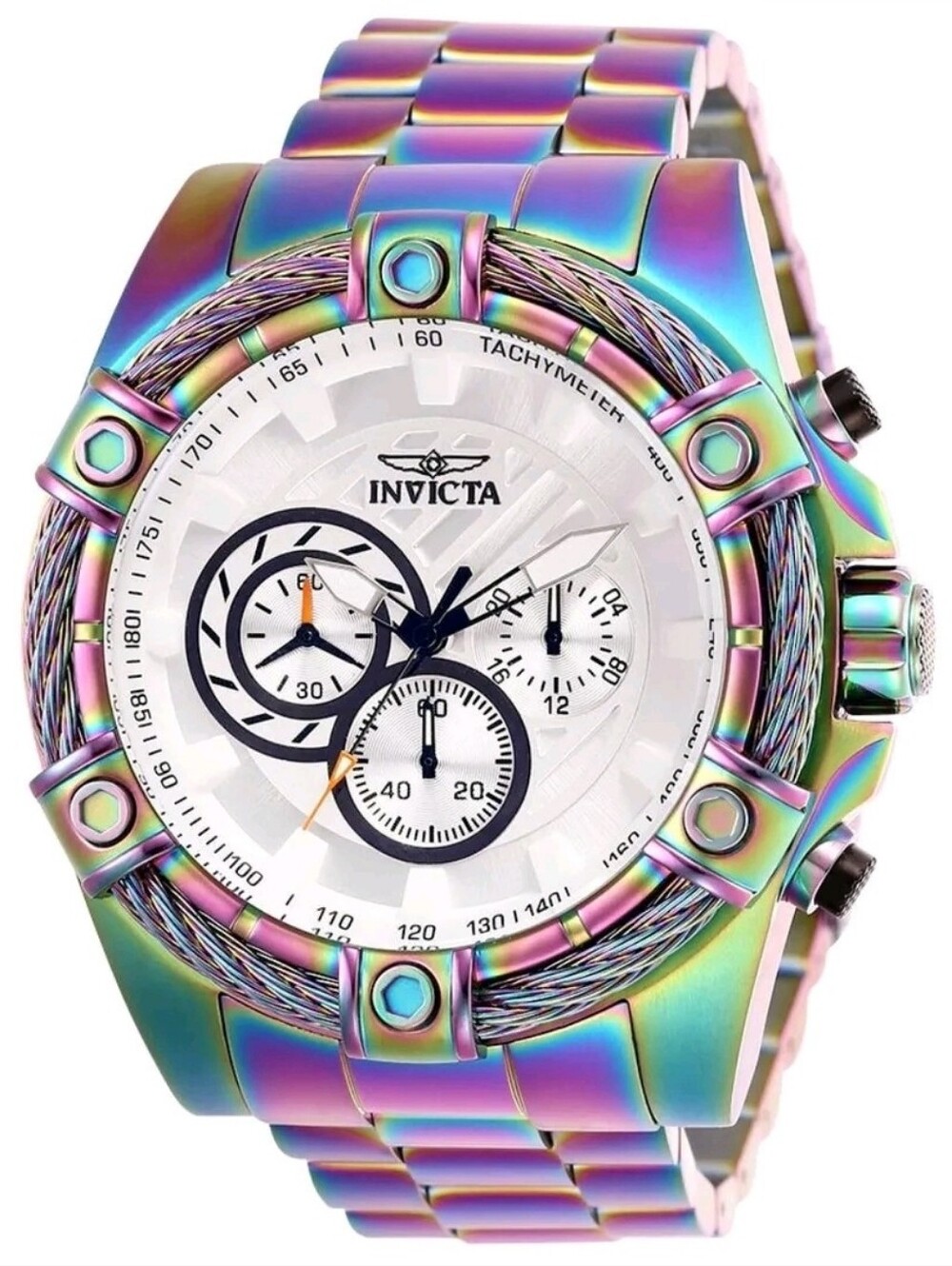 Invicta ⌚️ Bolt Ace 25520 Rainbow Iridescent 52mm Chronograph Mens Watch NWT